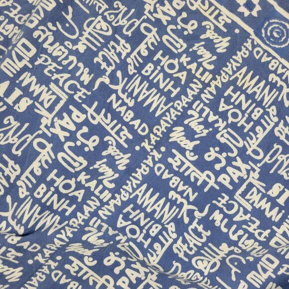 Archana Hanukkah Tablecloth 84" x 60" Blue White Cotton Rectangular Lightweight - Picture 7 of 13